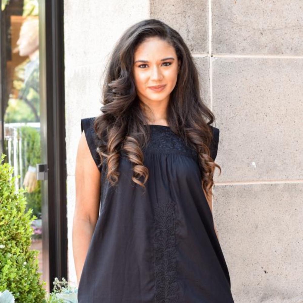 J Marie black embroidered dress